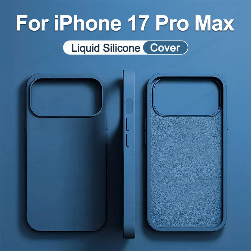 Original Liquid Silicone Shockproof Case for APPLE iPhone 11 12 13 14 15 16 17 Pro Max Cases for iPhone 17 Air Phone Back Cover
