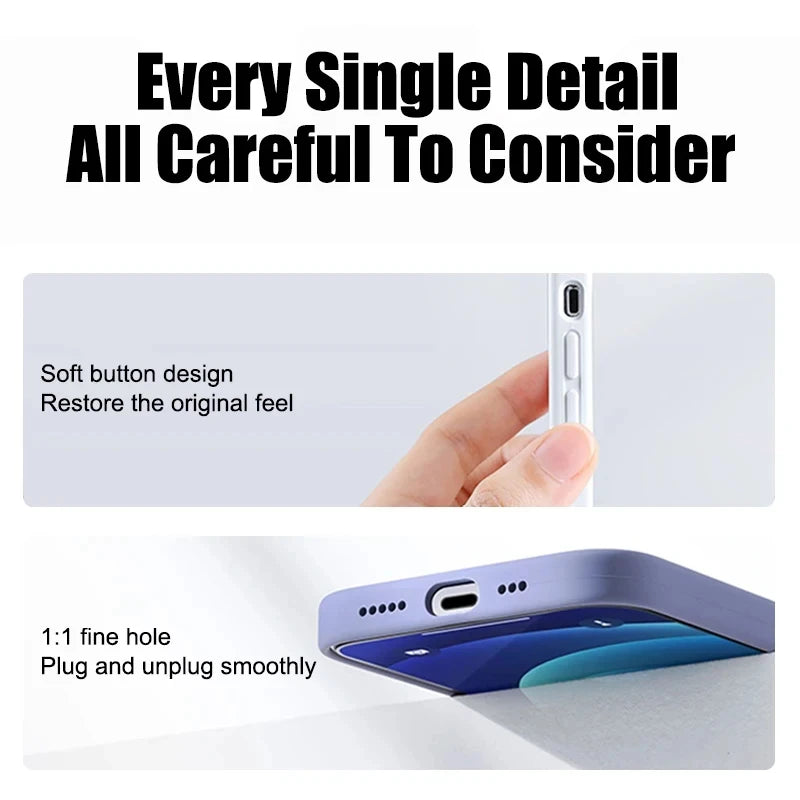 Original Liquid Silicone Shockproof Case for APPLE iPhone 11 12 13 14 15 16 17 Pro Max Cases for iPhone 17 Air Phone Back Cover